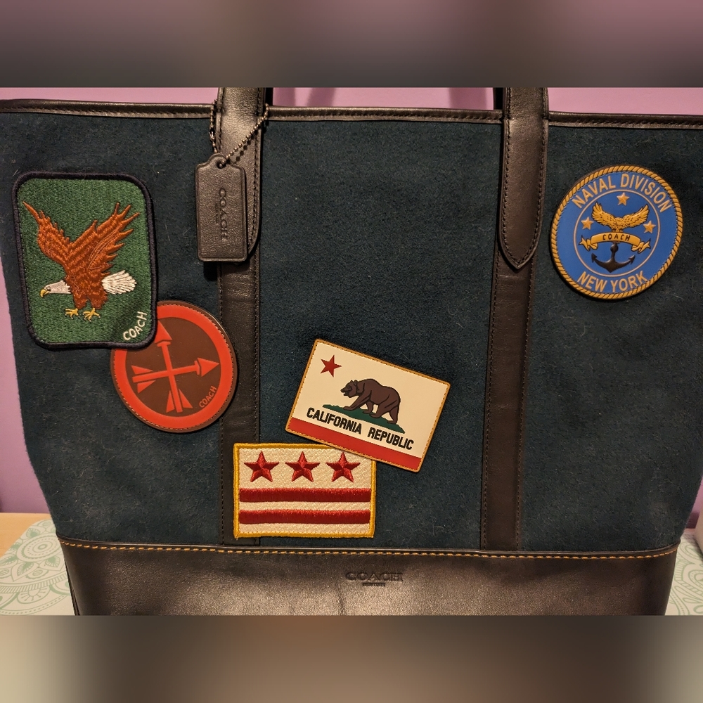 Coach West Tote California Military Patches